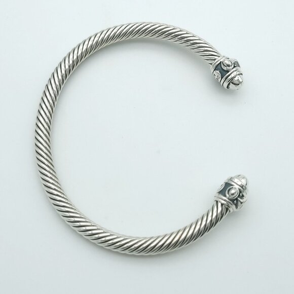 DAVID YURMAN Sterling Silver Classic Cable 5mm Renaissance Bracelet LARGE 7 inch - Picture 8 of 10